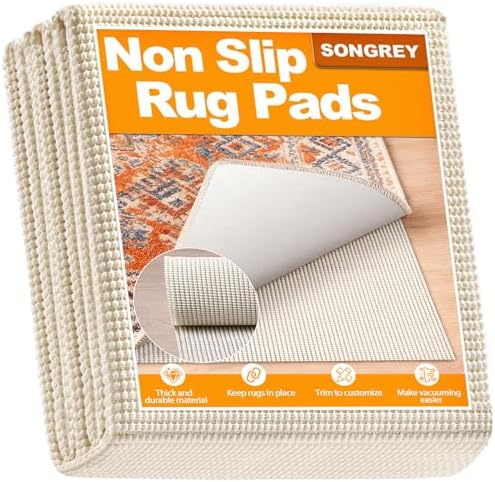 Songrey Non-Slip Rug Pad 7x9 FT, White by Unknown