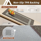 COSY HOMEER Kitchen Rugs Sets of 2 Non-Slip Washable,20"x30"+20"x48" - Image 3
