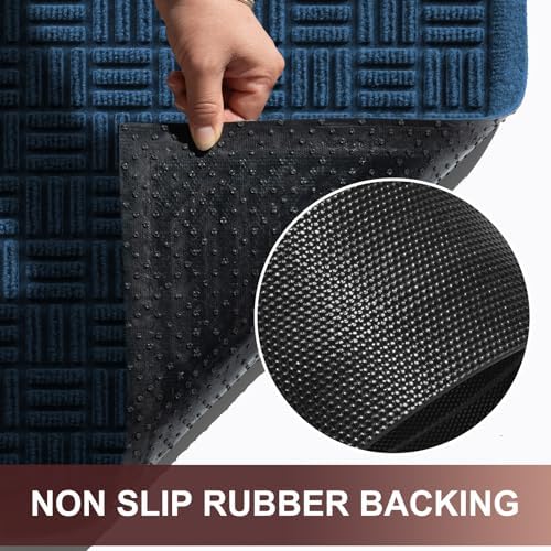Mibao Front Door Mat Outside Entrance, 47" x 32", Heavy Duty Welcome Mat, Stain and Fade Resistant, Dirt Trapper Doormat, Super Absorbent Indoor Outdoor Entryway Mat with Non-Slip Backing, Blue - Image 5