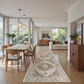 Madane Hallway Runner Rug 2'6''x16' Kitchen Runners Vintage, Turmeric/Grey by Madane