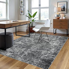 4x6 Area Rugs for Living Room Washable Bedroom Dining Room Black Grey - Image 3