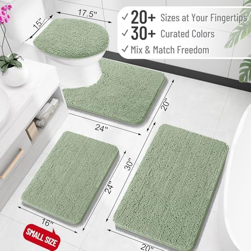 OLANLY Toilet Rugs U-Shaped 24x20, Soft Absorbent Chenille Contour Rugs - Image 2