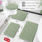OLANLY Toilet Rugs U-Shaped 20x20, Soft Absorbent Chenille Contour Rugs - Image 2