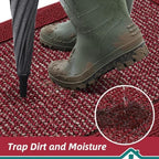 BEQHAUSE Indoor Door Mat 20" x 48", Dirt Trapper Door Mats, Red - Image 3
