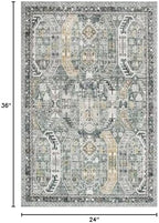 Madane Washable Area Rug 2x3 Small Entryway Rugs Non-Slip, Green/Gold - Image 2