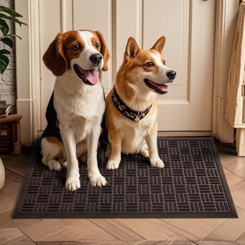 Mibao Front Door Mat Outside Entrance, 36" x 24", Heavy Duty Welcome Mat, Stain and Fade Resistant, Dirt Trapper Doormat, Super Absorbent Indoor Outdoor Entryway Mat with Non-Slip Backing, Coffee - Image 6