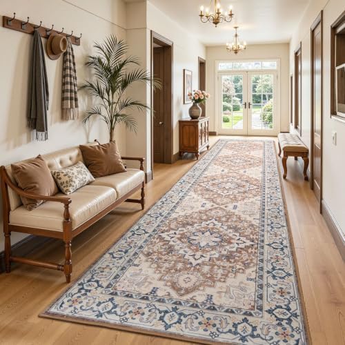 Lofus 3x12 Hallway Kitchen Washable Runner Rug, Entry Long Carpet Brown - Image 2