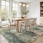 10x12 Area Rug for Living Room, Abstract Washable Large Rugs, Coffee/Green - Image 3