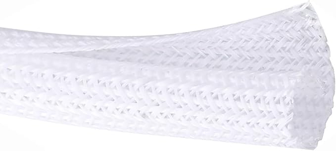 QCSIW 1/2" x100ft Split Sleeve Wire Loom Tubing - Chew-Proof Pet-Safe Cord Protector for USB, Power, Audio/Video Cables | Durable Cable Sleeve to Protect Cats & Wires | Easy Install, White