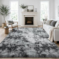Ophanie Tie-Dyed Grey Area Rugs 8x10 for Bedroom Living Room, Fluffy Shag Fuzzy Carpet, Plush Shaggy Rug, Indoor Carpet for Kids Boys Dorm Home Decor Aesthetic, Nursery with 99 pcs Pile fibers by Ophanie