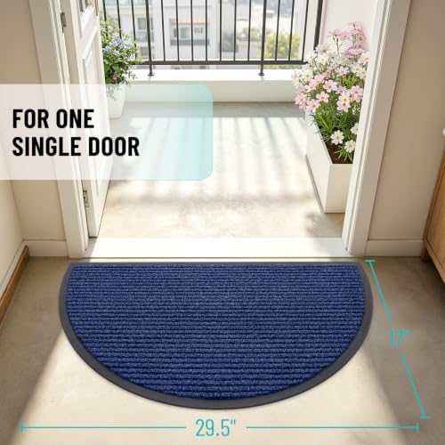 OLANLY Half Circle Front Door Mat 29.5x17, Waterproof Heavy-Duty Doormat - Image 2