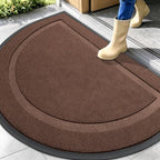 OLANLY Half Circle Front Door Mat Outside 47x32 All-Season Rubber Doormat by OLANLY