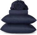 URBANHUT 800 Thread Count 100% Cotton King Size Sheets, Luxury 4 Piece King Bedsheets, Hotel Sheets Sateen Finish - Better Than Egyptian, 16" Elasticized Deep Pocket - Navy Blue