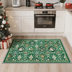 Madane Christmas Area Rug 2x3, Green Entryway Xmas Carpet Holiday Decor - Image 2