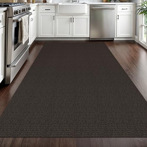 EARTHALL Washable Area Rug, Non Slip Entryway Rug, 4x6 Ft, Taupe/Coffee - Image 5