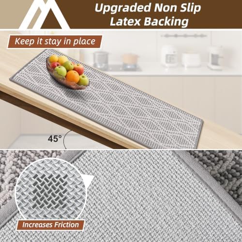 COSY HOMEER Kitchen Rugs Sets of 2 Non-Slip Washable,24”x35“+24”X60“ - Image 3