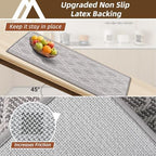 COSY HOMEER Kitchen Rugs Sets of 2 Non-Slip Washable,24”x35“+24”X60“ - Image 3