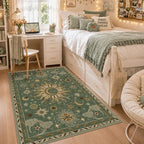 Vacuum-Friendly, 4x6 Washable Area Rug, Green Brown by meejou
