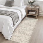 2x5 Washable Runner Rug：Modern Abstract Soft Carpet Brown Beige - Image 4