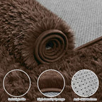 6x9 Fluffy Shag Area Rugs for Living Room Bedroom: Soft Plush Carpet Brown - Image 6