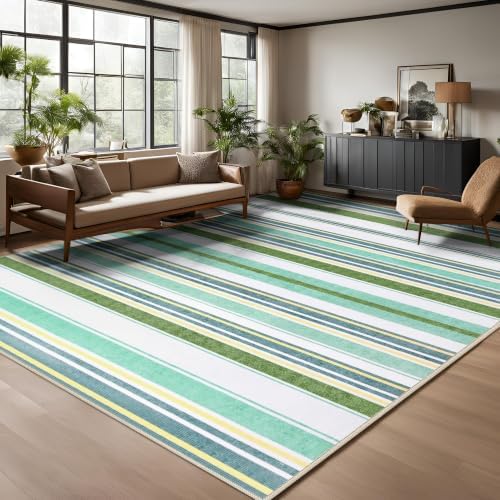 Area Rug 4x6 Green Rug Washable Rugs Non Slip Low Pile Small Carpet for Entryway, Bedroom, Kitchen, Classroom, Kids Room, Office, Dorm, Dining Room - Image 2