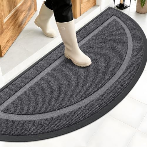 OLANLY Half Circle Front Door Mat Outside 59x23 All-Season Rubber Doormat by OLANLY