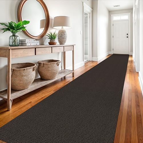 EARTHALL Washable Runner Rug, Non Slip Hall Runner, 3x18 Ft, Taupe/Coffee - Image 5