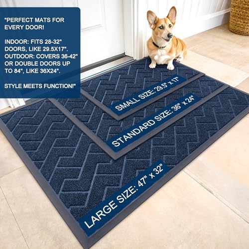OLANLY Front Door Mat Outside 59x23, All-Season Absorbent Rubber Doormat - Image 2