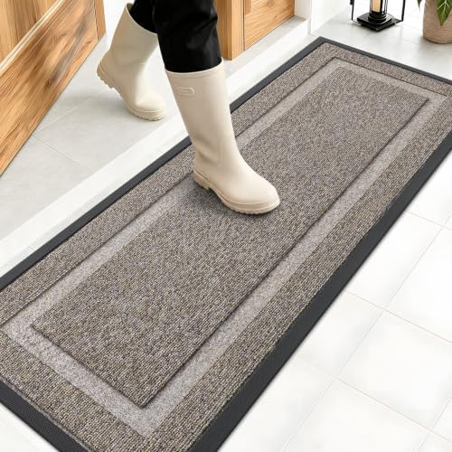 OLANLY Front Door Mat Outside 47x17, All-Season Heavy-Duty Rubber Doormat by OLANLY