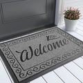 Yimobra Welcome Mat Outdoor Indoor, Waterproof Heavy Duty Front Door Mat Outside Entrance, Extra Sturdy Non-Slip Doormat, Low Profile, Dirt Trapping, 36x24 Inches, Black Gray by Yimobra