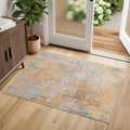 Entryway Rug 2x3 Beige Gold Door Mat Indoor Entrance 24x36, Washable Small Throw Rugs for Kitchen Floor, Entry, Front Door, Bedroom Bedside, Non-Slip Low Pile Stain & Fade Resistant, Abstract by Acapet