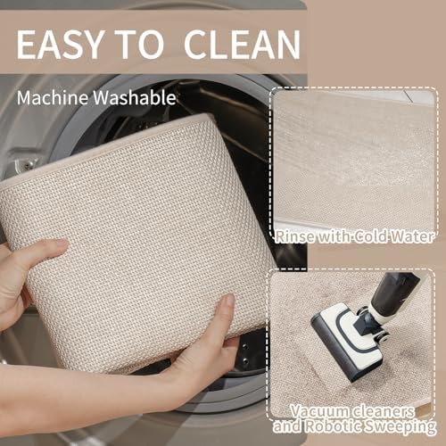 YDKGL Long Kitchen Runner Rugs Kitchen Mat Non Slip Washable Beige 17"x71" - Image 4