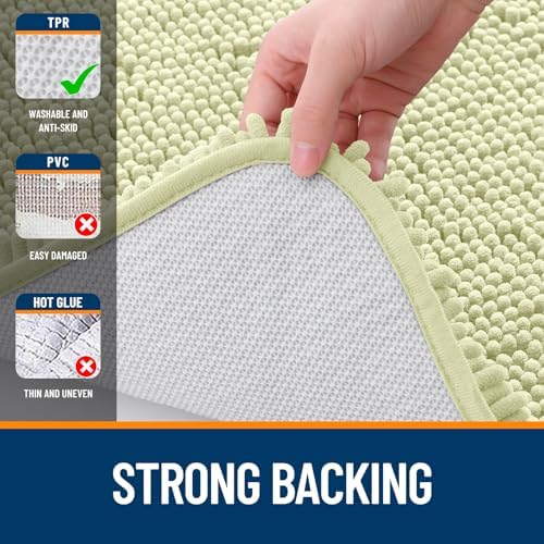OLANLY Bathroom Runner Rugs 47x20, Extra Soft Absorbent Chenille Bath Rugs - Image 6