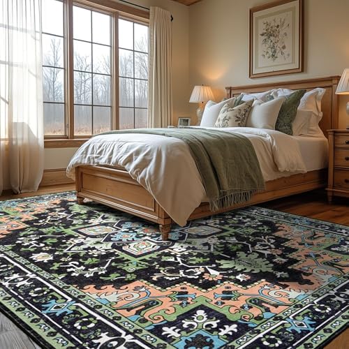 Lofus 8x10 Area Rug for Living Room Bedroom, Dark Green Washable Carpet - Image 2