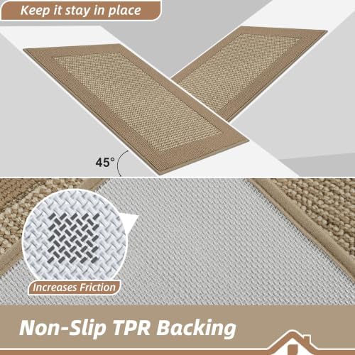 BEQHAUSE Indoor Door Mat 20" x 32", Dirt Trapper Door Mats, Beige - Image 4