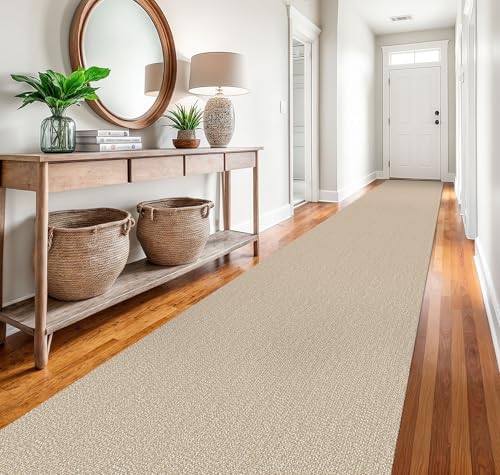 EARTHALL Washable Runner Rug, Non Slip Hallway Runner, 3x20 Ft, Sand/Beige - Image 5