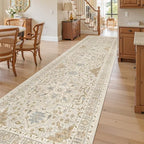 Madane Hallway Runner Rug 3x10 Washable Kitchen Runners 10ft, Beige/Blue - Image 4