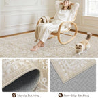 3x8 Hallway Washable Runner Rug: Kitchen Carpet Natural Beige - Image 6