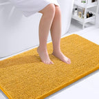 OLANLY Bathroom Runner Rugs 44x24, Soft Absorbent Chenille Bath Rugs, Rubber Backing Quick Dry, Machine Washable Long Bath Mats for Bathroom, Tub and Shower, Home Decor Accessories, Golden Yellow by OLANLY