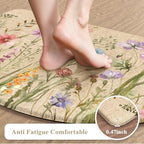 KIMODE Kitchen Mat Cushioned Anti Fatigue, Half Moon Floral Kitchen Rug - Image 3