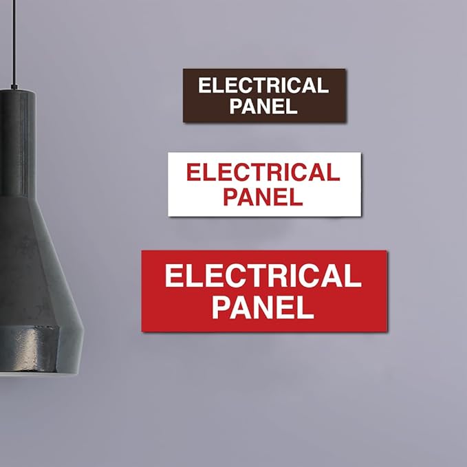 All Quality Basic Electrical Panel Sign - Fire Regulation Safety Compliance Sign -Red - Small (5 Pack)