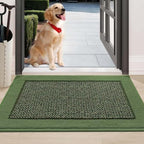 BEQHAUSE Indoor Door Mat 24" x 36", Dirt Trapper Door Mats, Green by BEQHAUSE