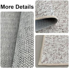 Washable 2x6 ft Textured Printing Runner Rug White Low‑Pile - Image 7