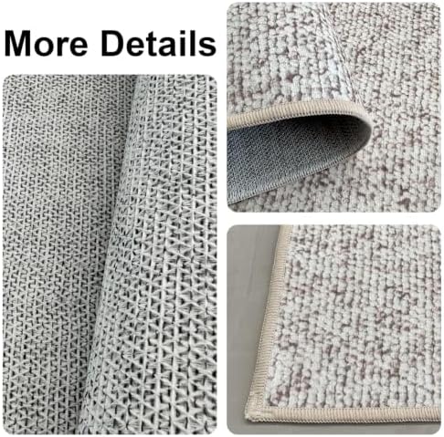 Washable 2x6 ft Textured Printing Runner Rug White Low‑Pile - Image 7