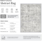 Area Rug Living Room: 3x5 Modern Washable Soft Carpet Black Grey - Image 2