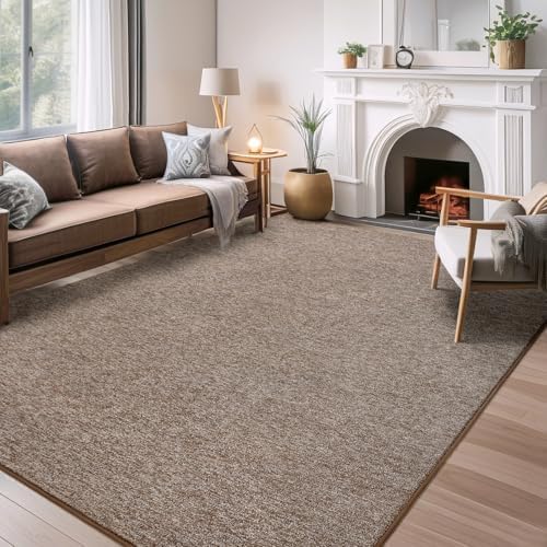 AROGAN 7x10 Area Rugs for Living Room Non Slip Dorm Bedroom Rug, Brown - Image 2