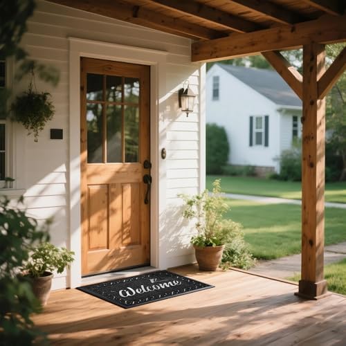 Yimobra Welcome Mat Outdoor Indoor, Waterproof Heavy Duty Front Door Mat Outside Entrance, Extra Sturdy Non-Slip Doormat, Low Profile, Dirt Trapping, 36x24 Inches, Black - Image 3