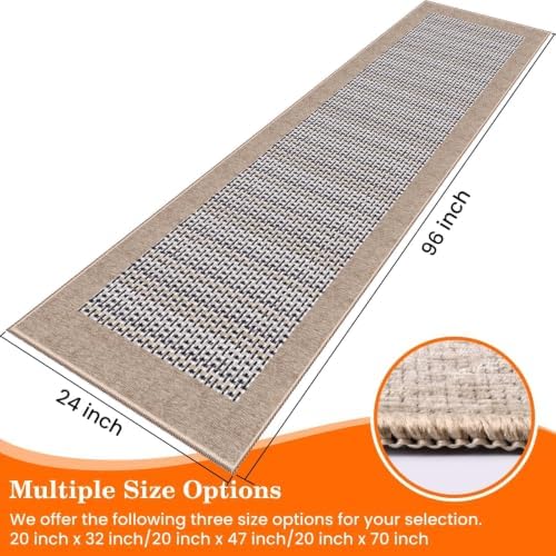 StepRite Kitchen Rugs, Kitchen Mats for Floor, 96"x24" Non-Slip Machine-Washable Kitchen Throw Rug, Absorbent Runner Rugs Office, Sink Standing Desk Mat, Decor Carpet, Khaki - Image 2
