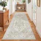 Madane Hallway Runner 3x8, Kitchen Rugs Washable Entry Rug, Beige/Brown - Image 2