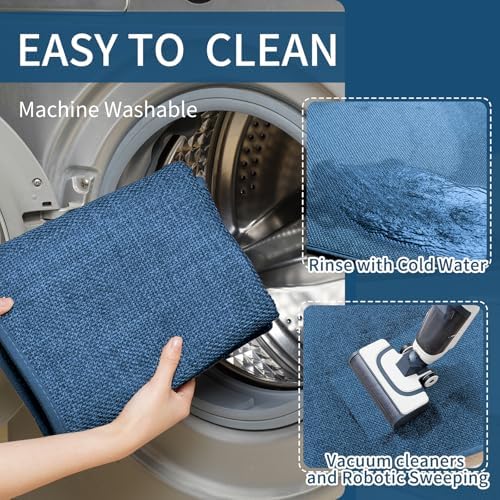 YDKGL Extra Long Kitchen Runner Rugs Kitchen Mat Non Slip Blue 17"x95" - Image 4